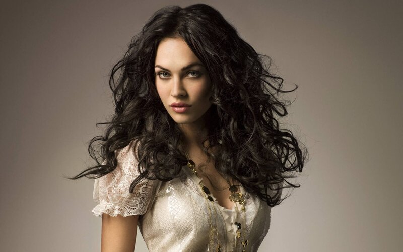 Woman with Dark Hair — White, Dramatic, Photograph, Lace Top