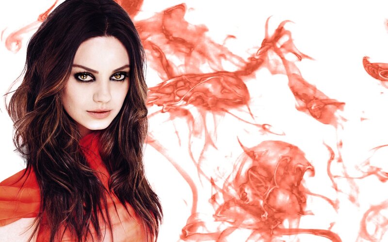 Woman with Dark Hair — White, Dramatic, Photograph, Red Smoke