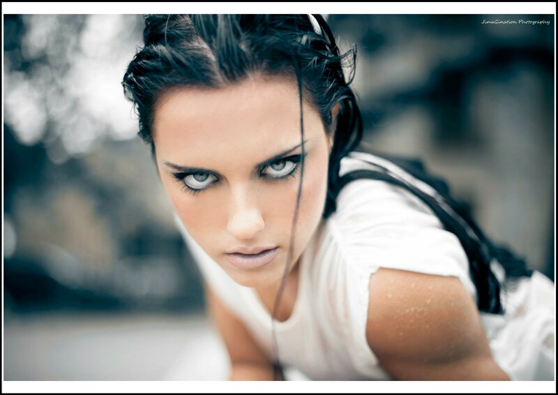 Woman with Dark Hair — White, Intense