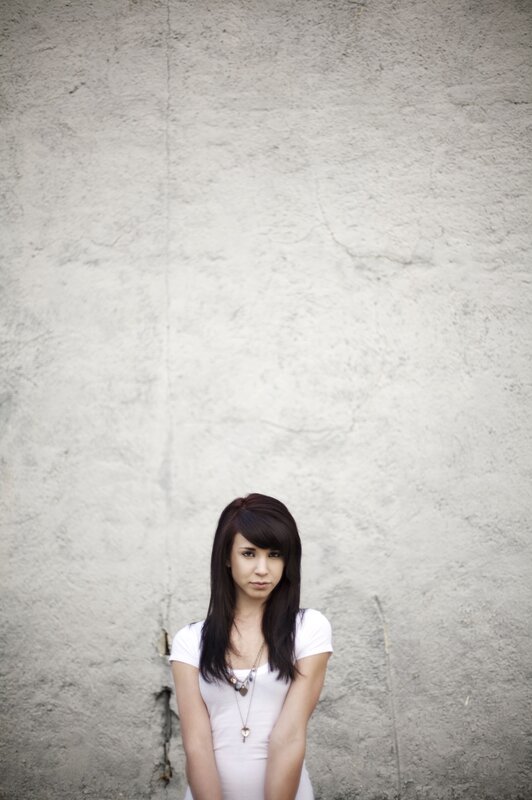 Woman with Dark Hair — White, Neutral, Photograph, Wall