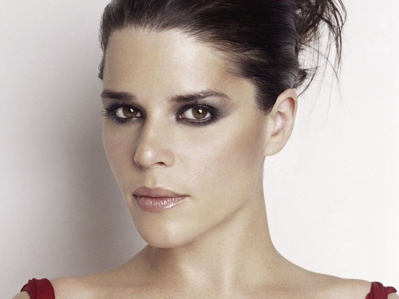 Woman with Dark Hair — White, Serious, Photograph, Makeup