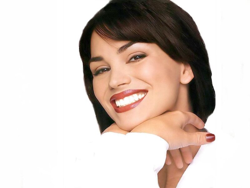 Woman with Dark Hair — White