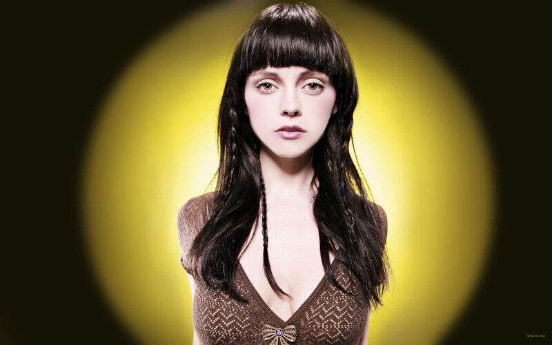 Woman with Dark Hair — Yellow, Dramatic, Photograph, Brown Top, Braided Hair