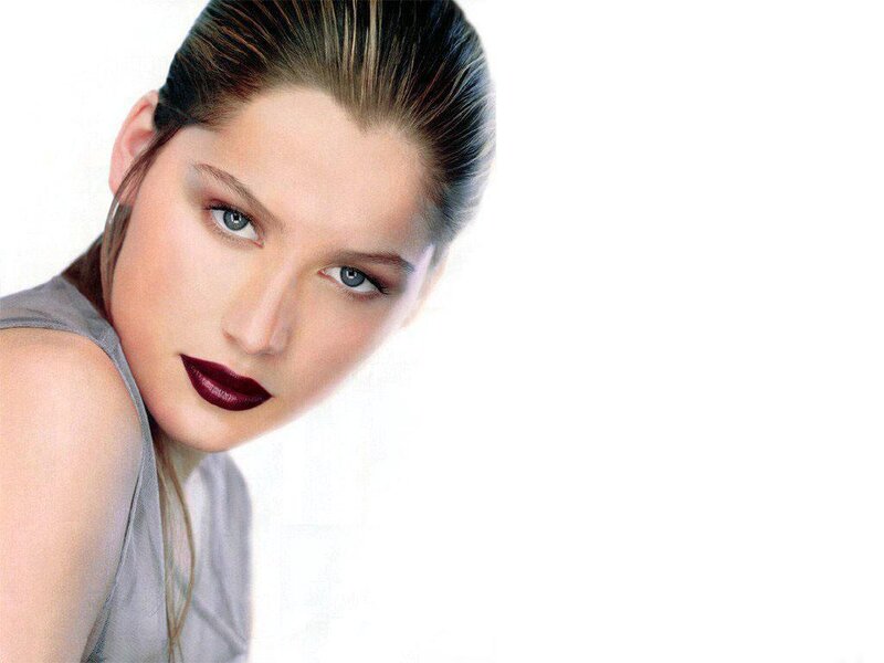woman with dark lipstick