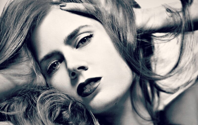 Woman with Dark Lipstick — Black, Dramatic, Photograph, Hair