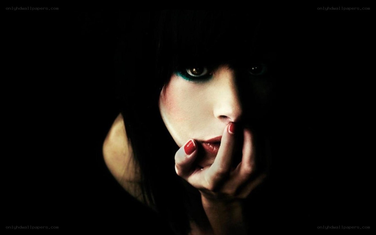 woman with dark makeup