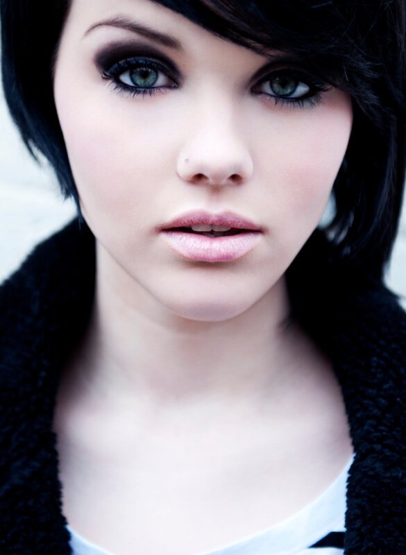 woman with dark makeup