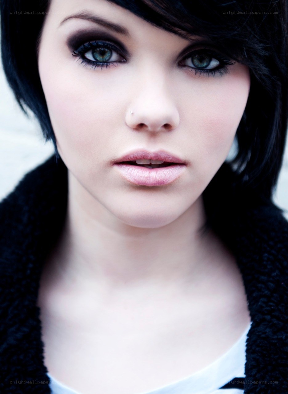 woman with dark makeup
