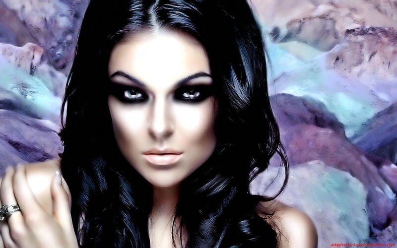woman with dark makeup