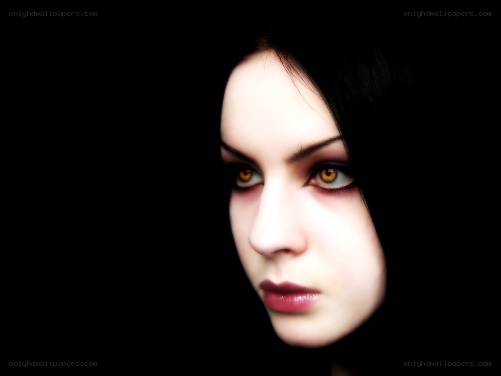 woman with dark makeup