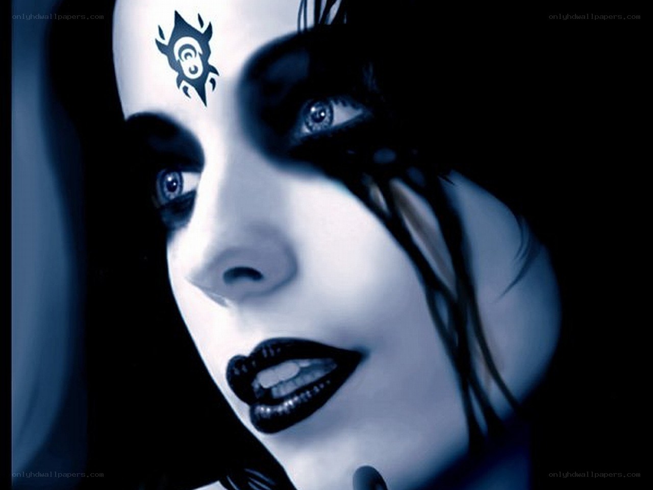 woman with dark makeup