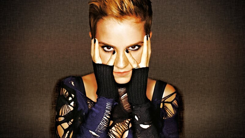 woman with dark makeup and gloves