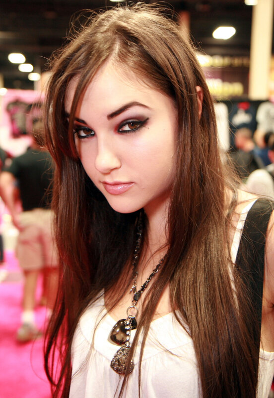 woman with dark makeup at event