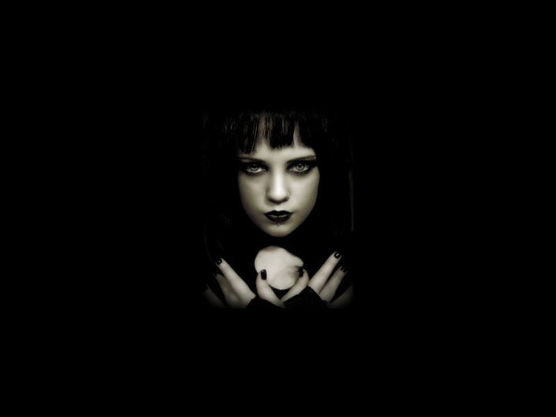 Woman with Dark Makeup — Black, Dramatic, Night, Photograph, Dark Hair