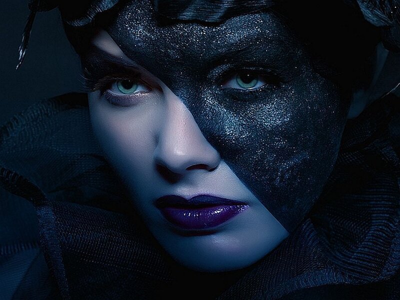 Woman with Dark Makeup — Black, Dramatic, Night, Photograph