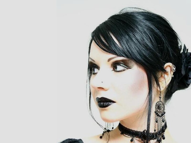 Woman with Dark Makeup — Black, Dramatic, Photograph, Earrings