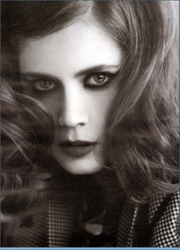 Woman with Dark Makeup — Black, Dramatic, Photograph, Hair, Coat