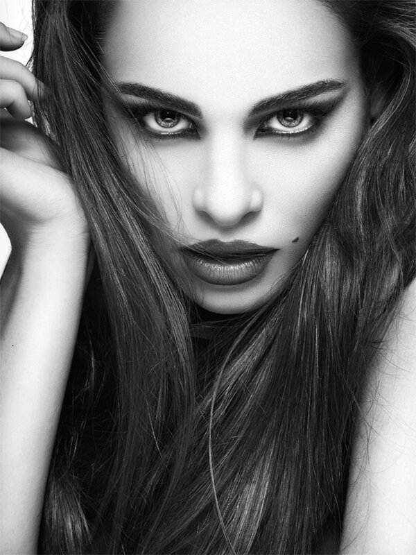 Woman with Dark Makeup — Black, Dramatic, Photograph, Hair, Hand