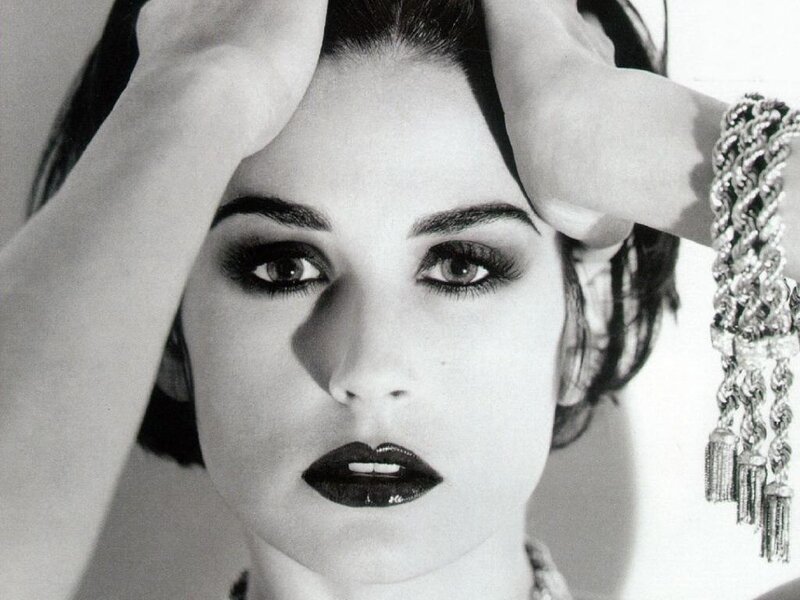Woman with Dark Makeup — Black, Dramatic, Photograph, Hands, Earrings