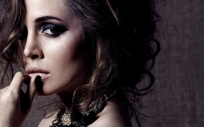 Woman with Dark Makeup — Black, Dramatic, Photograph, Necklace