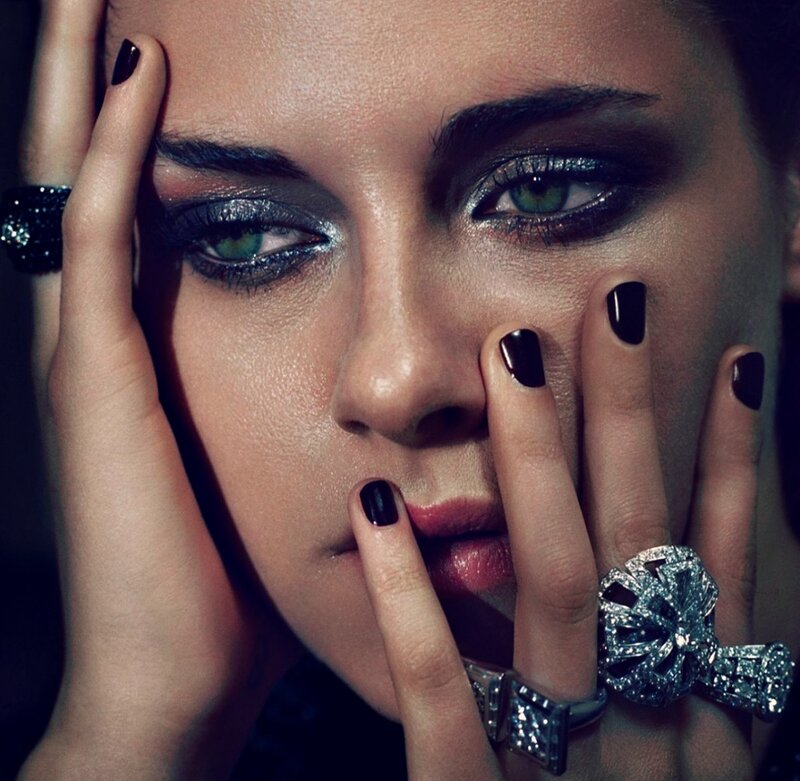 Woman with Dark Makeup — Black, Dramatic, Photograph, Rings