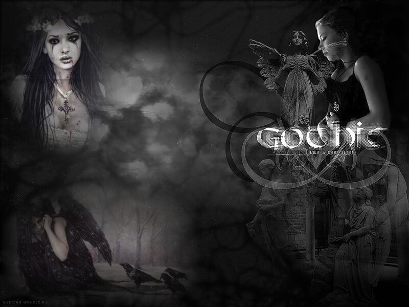 Woman with Dark Makeup — Black, Gothic