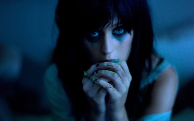 Woman with Dark Makeup — Blue, Dramatic, Night