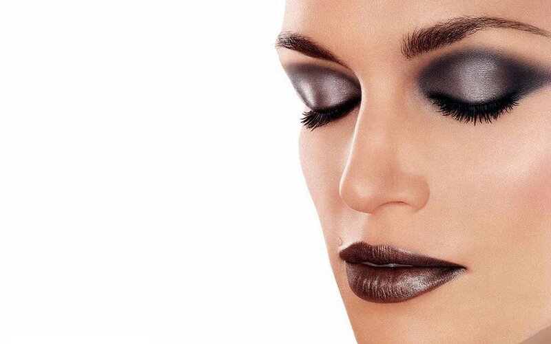 Woman with Dark Makeup — Brown, Dramatic, Photograph, Eyes