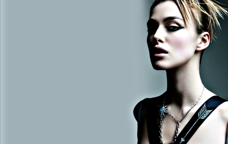 Woman with Dark Makeup — Gray, Dramatic, Photograph