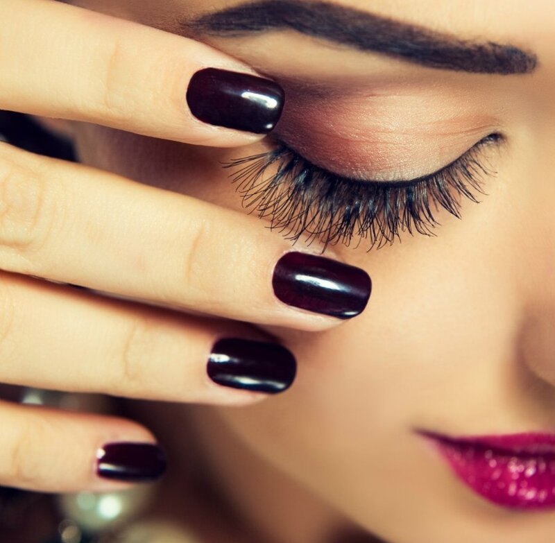 Woman with Dark Nails — Black, Sensual