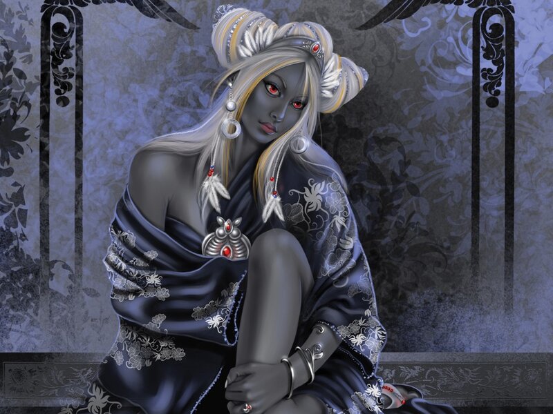 Woman with Dark Skin — Black, Dramatic