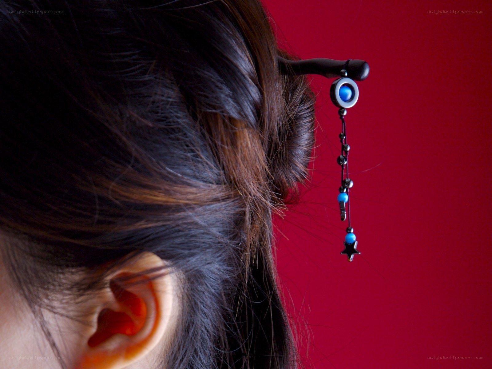 woman with decorative hairpin