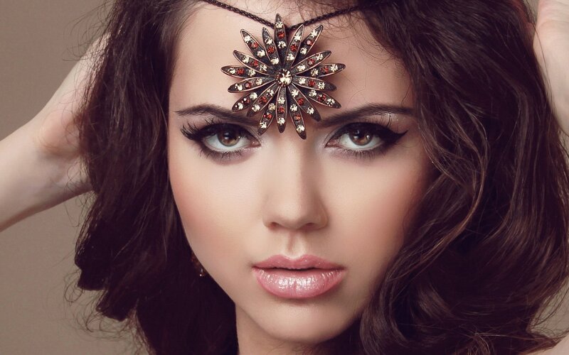 woman with decorative headpiece