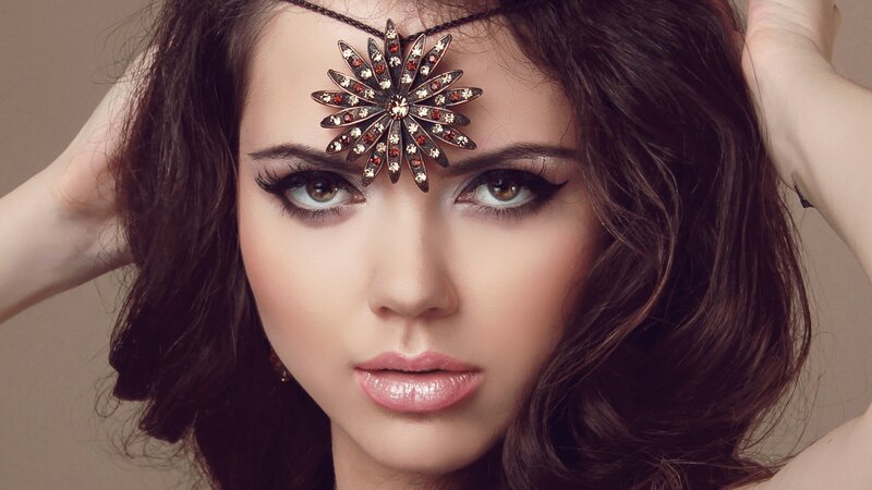 woman with decorative headpiece