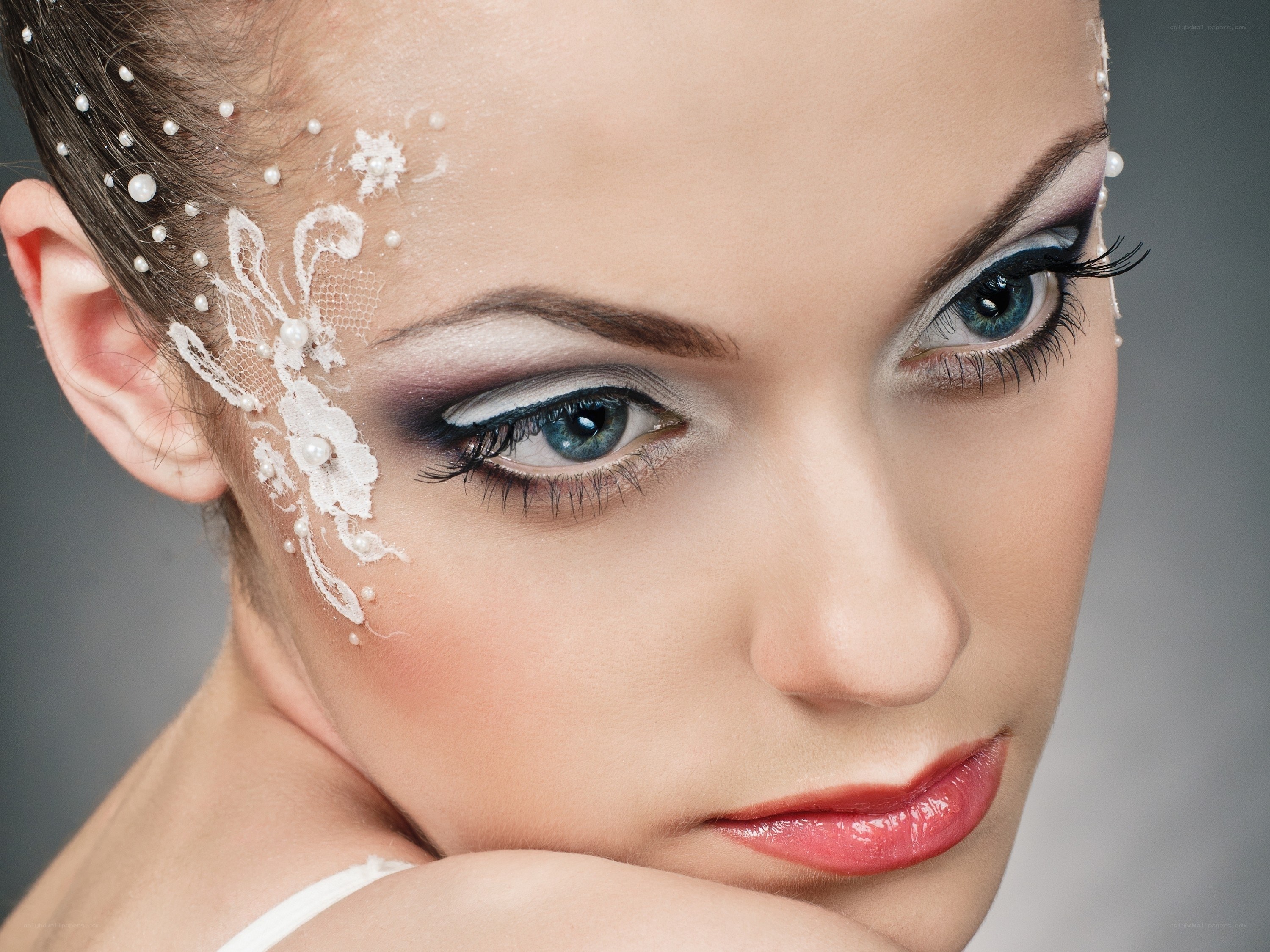 woman with decorative makeup