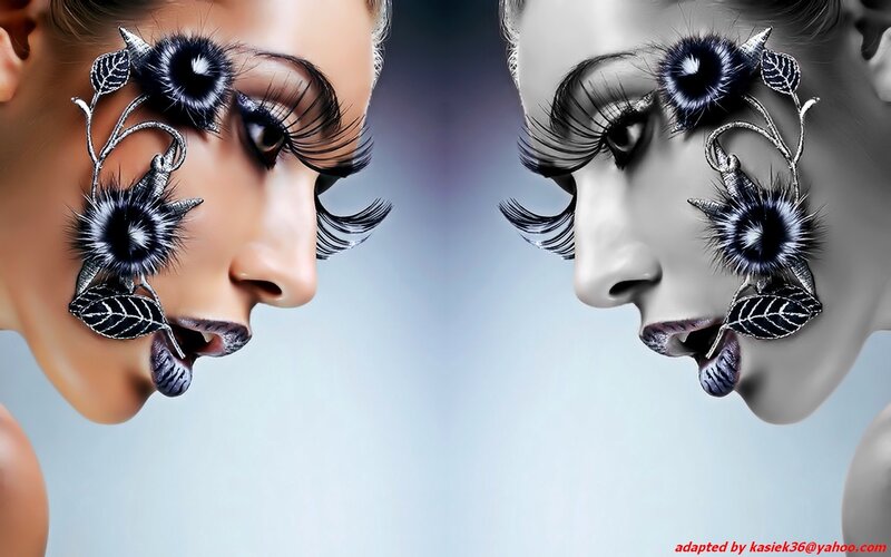 Woman with Decorative Makeup — Black