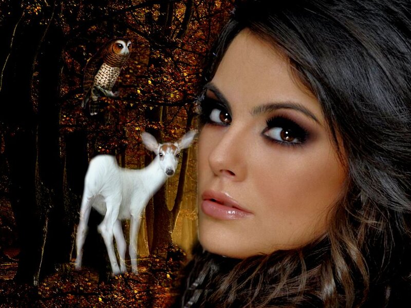 Woman with Deer and Owl