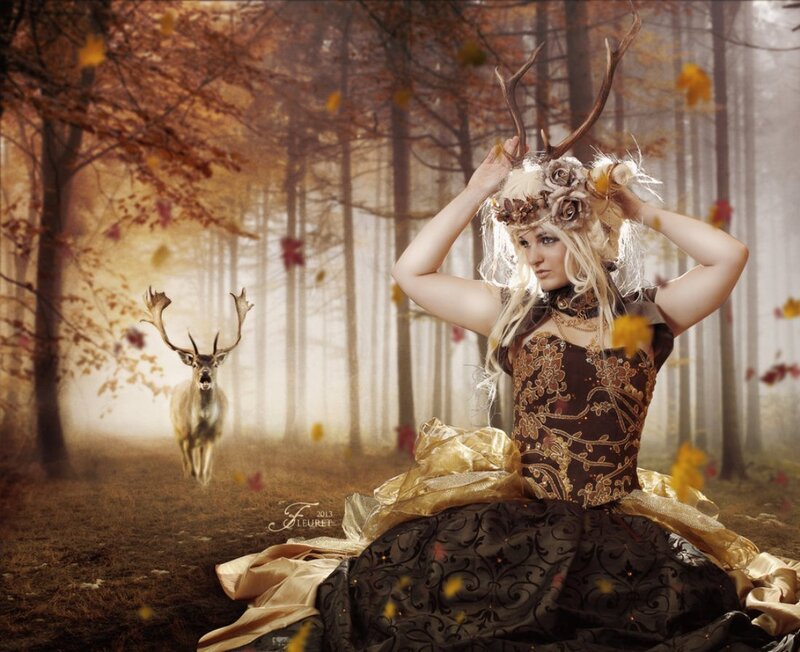 Woman with Deer Antlers