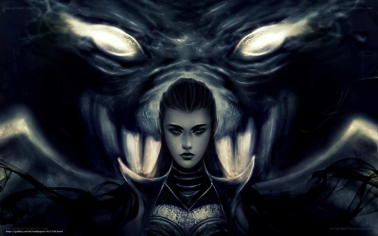 woman with demonic entity