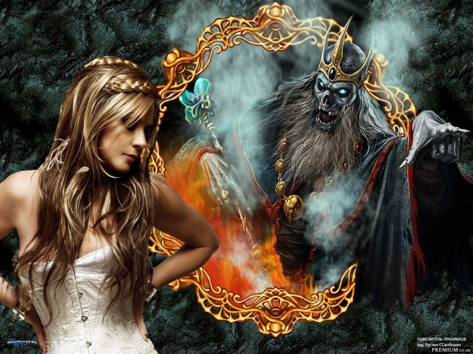 woman with demonic mirror