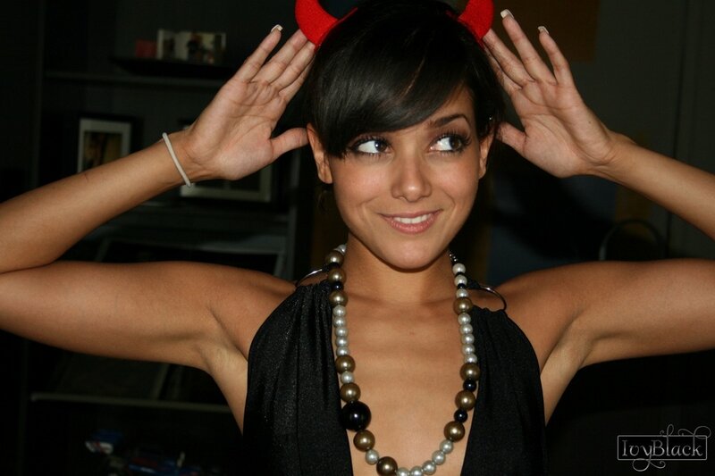 woman with devil horns and necklace