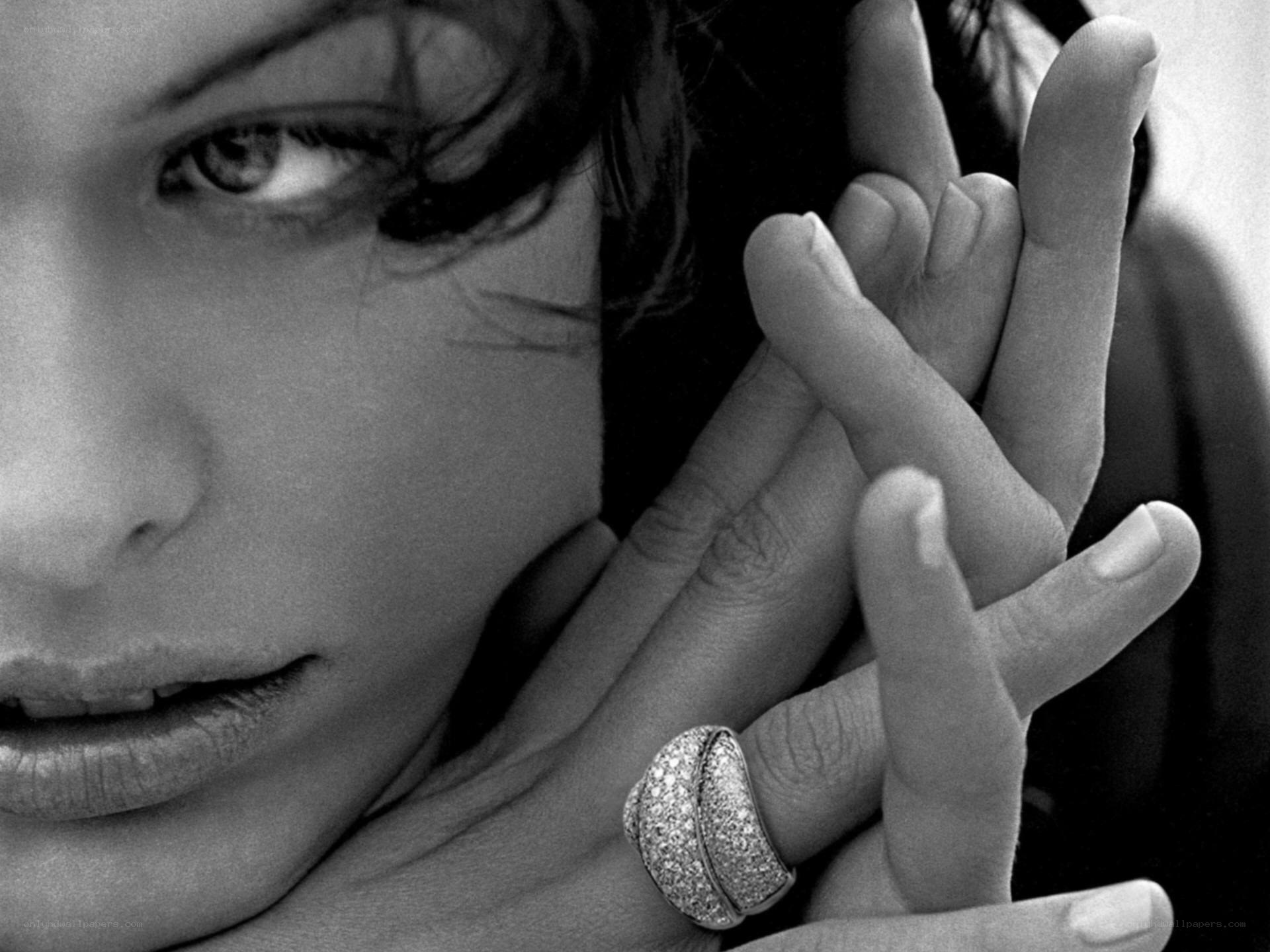 woman with diamond ring