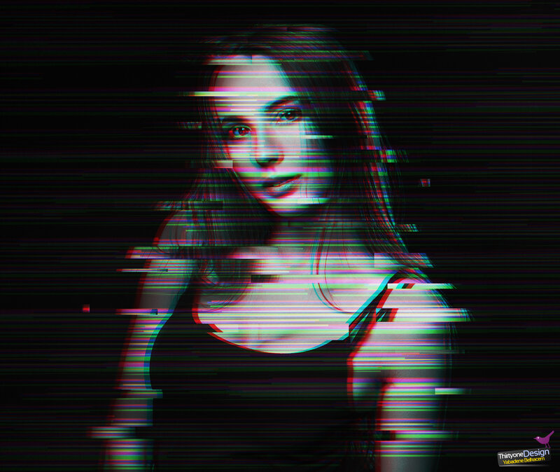 Woman with Digital Glitch