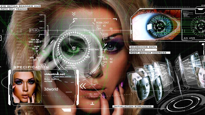 Woman with Digital Overlay — Black