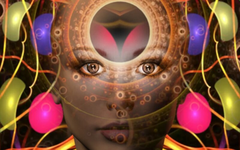 Woman with Digital Overlay