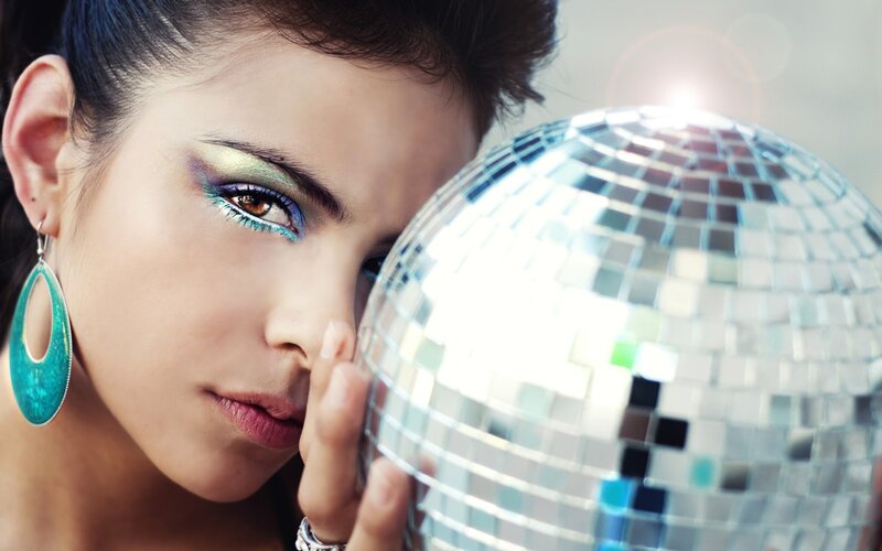 Woman with Disco Ball — Silver
