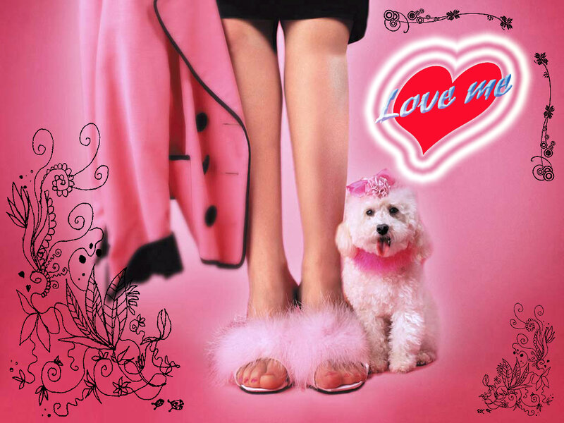 woman with dog and heart