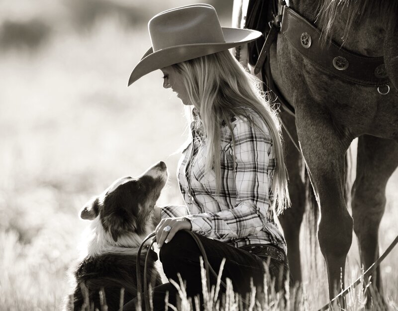 Woman with Dog and Horse