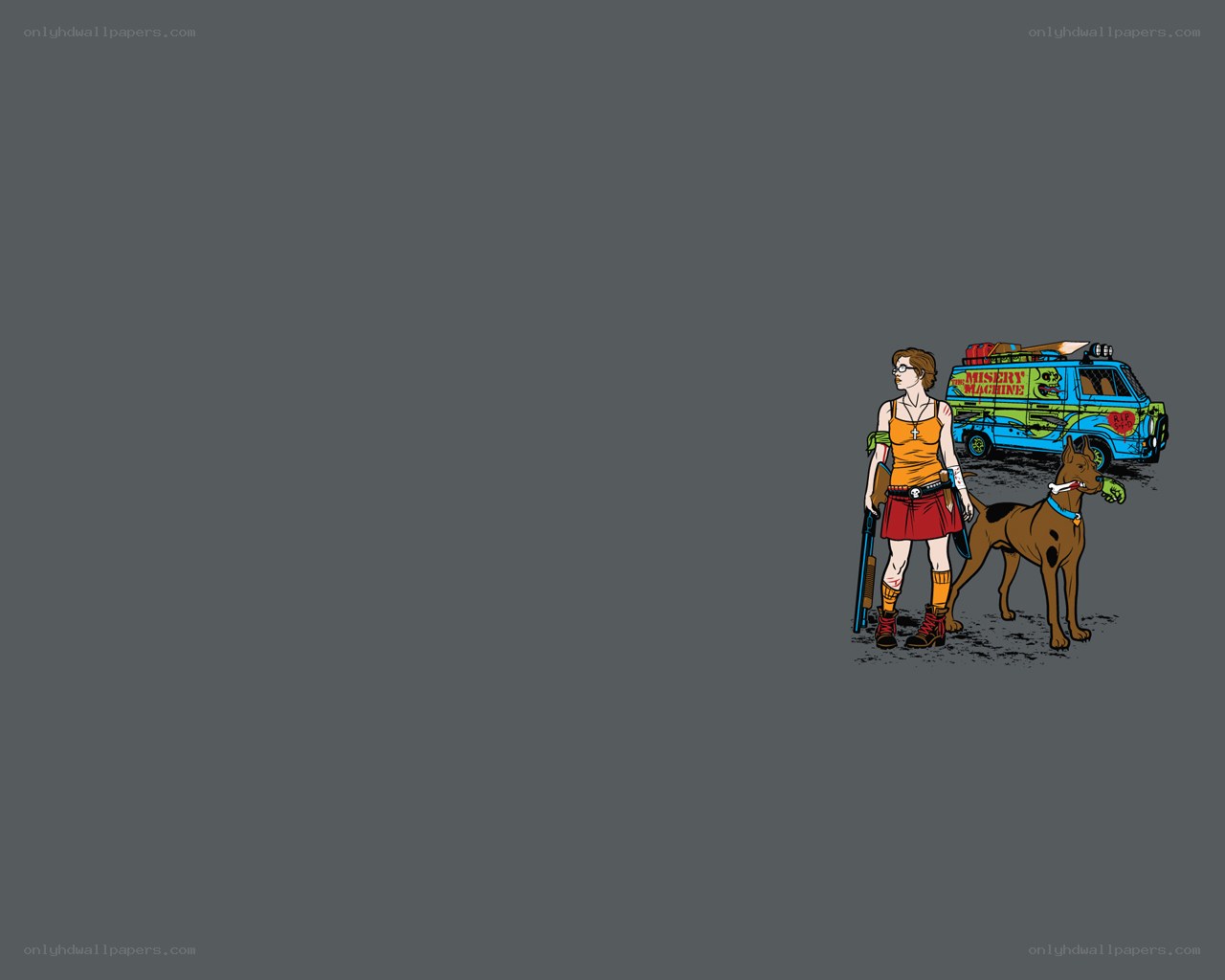 woman with dog and van