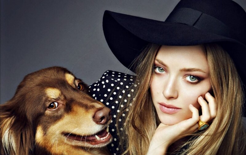 Woman with Dog — Black, Dramatic, Photograph, Hat